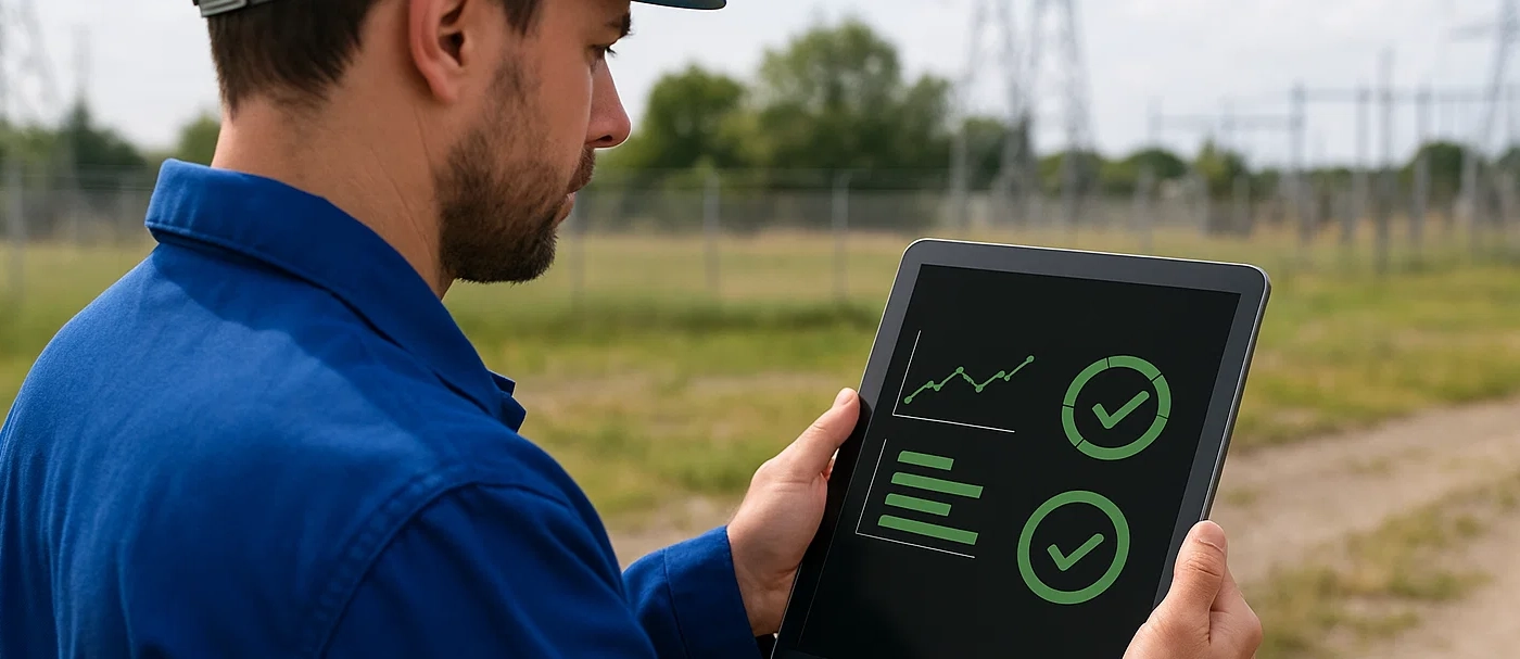 Un addetto alla sicurezza effettua un quality check